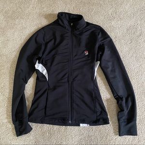 FILA BLACK AND WHITE LONG SLEEVE ATHLETIC JACKET